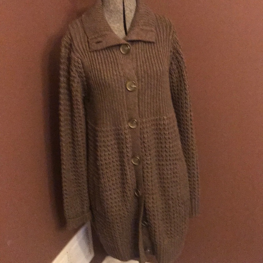 Brown button sweater